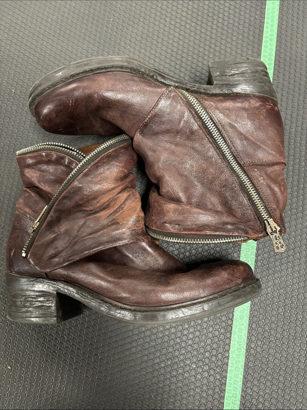 A.S.98 leather mid heel boots